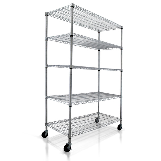 5-Tier 48x24x72 Crescent Housewares Rack, NSF Certified, Chrome