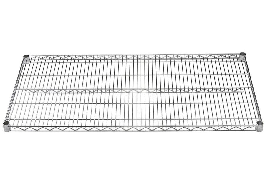 Crescent Housewares, Chrome, 1-Pack Heavy-Duty Commercial Add-On Shelves for Wire Shelving Units – 48x24, 48x18, and 36x18, 800 lb Capacity – Fits 1" Poles