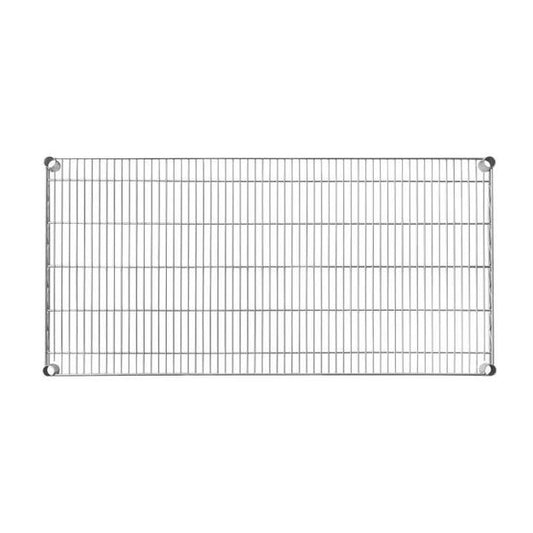 Crescent Housewares, Chrome, 1-Pack Heavy-Duty Commercial Add-On Shelves for Wire Shelving Units – 48x24, 48x18, and 36x18, 800 lb Capacity – Fits 1" Poles