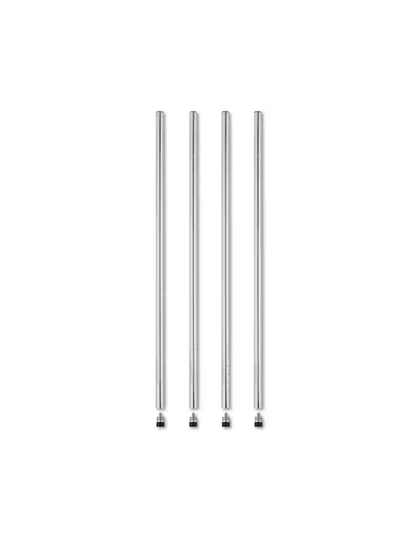 [BOTTOM POLES] Set of 4 Heavy-Duty 36-Inch Chrome Wire Shelving Bottom Poles with Threaded Inserts and Adjustable Feet Levelers for Commercial Shelving