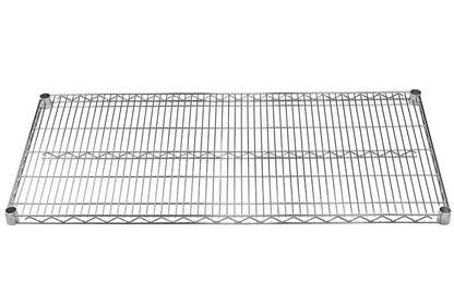 Crescent Housewares, Chrome, 1-Pack Heavy-Duty Commercial Add-On Shelves for Wire Shelving Units – 48x24, 48x18, and 36x18, 800 lb Capacity – Fits 1" Poles