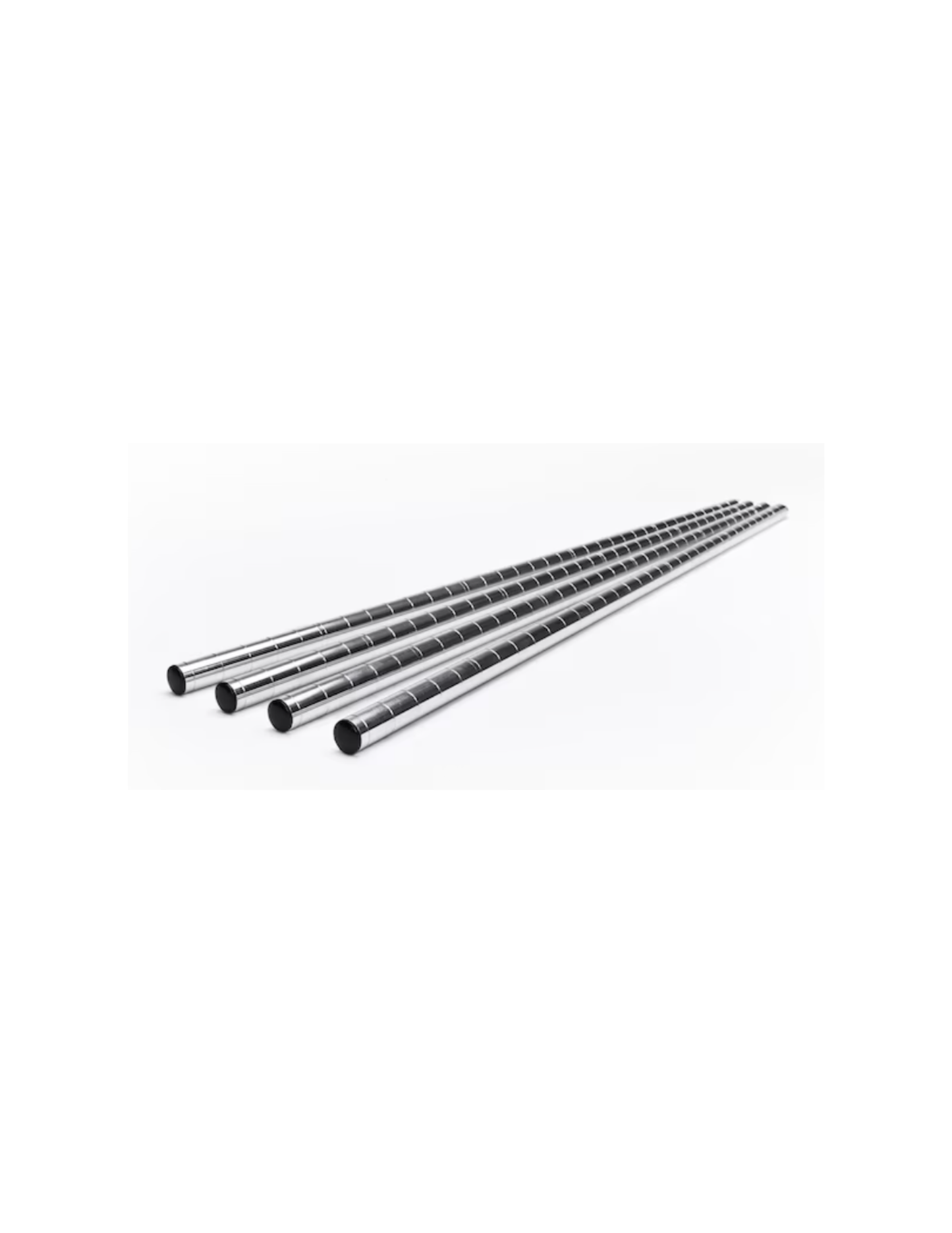 [TOP POLES] Set of 4 Heavy-Duty 36-Inch Chrome Wire Shelving Top Poles with Pole Connectors and End Caps for Commercial Shelving