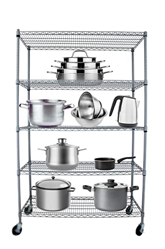 5-Tier 48x24x72 Crescent Housewares Rack, NSF Certified, Chrome