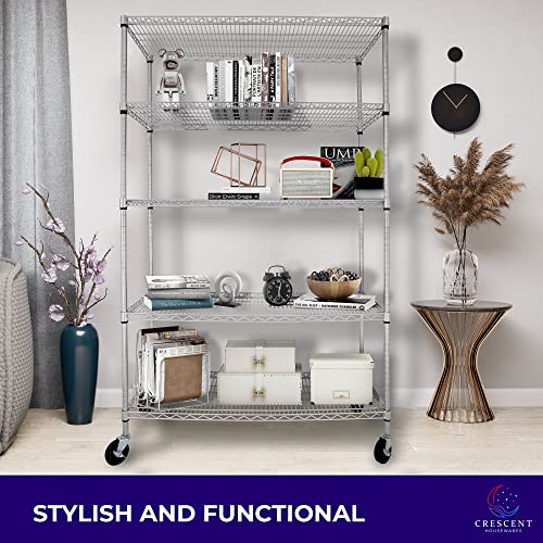 5-Tier 48x24x72 Crescent Housewares Rack, NSF Certified, Chrome